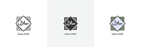 halal food icon. Line, solid and filled outline colorful version, outline and filled vector sign. Idea Symbol, logo illustration. Vector graphics