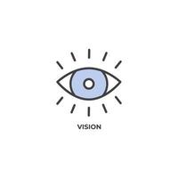 Vector sign of vision symbol is isolated on a white background. icon color editable.