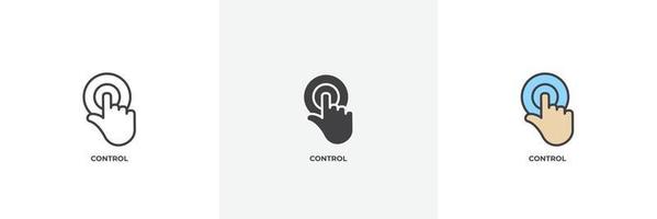 icono de control línea, contorno sólido y relleno versión en color, contorno y signo de vector relleno. símbolo de idea, ilustración de logotipo. gráficos vectoriales