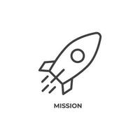 Vector sign of mission symbol is isolated on a white background. icon color editable.