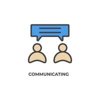 Vector sign of communicating symbol is isolated on a white background. icon color editable.