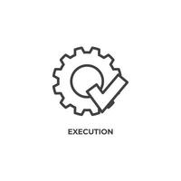 Vector sign of execution symbol is isolated on a white background. icon color editable.