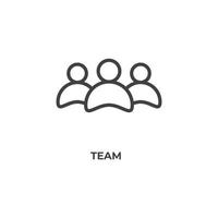 Vector sign of team symbol is isolated on a white background. icon color editable.