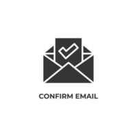 Vector sign of confirm email symbol is isolated on a white background. icon color editable.