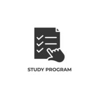 Vector sign of study program symbol is isolated on a white background. icon color editable.