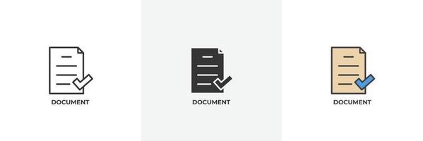 document icon. Line, solid and filled outline colorful version, outline and filled vector sign. Idea Symbol, logo illustration. Vector graphics