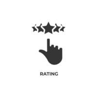 Vector sign of rating symbol is isolated on a white background. icon color editable.