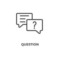 Vector sign of question symbol is isolated on a white background. icon color editable.