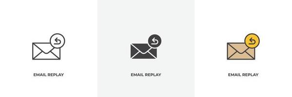 email replay icon. Line, solid and filled outline colorful version, outline and filled vector sign. Idea Symbol, logo illustration. Vector graphics