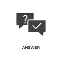 Vector sign of answer symbol is isolated on a white background. icon color editable.