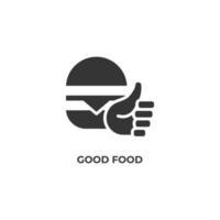 el signo vectorial del símbolo de buena comida está aislado en un fondo blanco. color de icono editable. vector