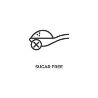 Vector sign of sugar free symbol is isolated on a white background. icon color editable.