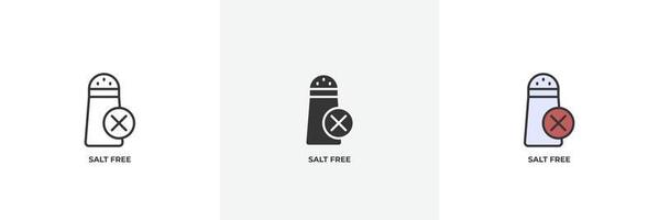 salt free icon. Line, solid and filled outline colorful version, outline and filled vector sign. Idea Symbol, logo illustration. Vector graphics