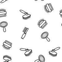 Grooming Brush For Pet Vector Seamless Pattern