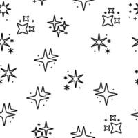 Glowing Shine Stars Vector Seamless Pattern