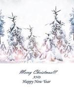 Winter Forest. Christmas card. photo