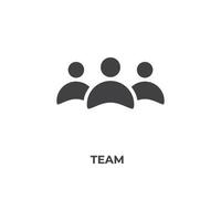 Vector sign of team symbol is isolated on a white background. icon color editable.