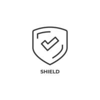 Vector sign of shield symbol is isolated on a white background. icon color editable.