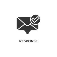 Vector sign of response symbol is isolated on a white background. icon color editable.