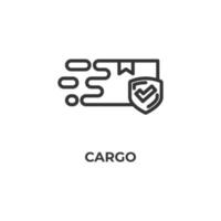 Vector sign of cargo symbol is isolated on a white background. icon color editable.