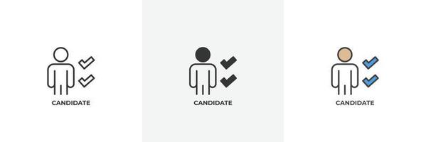 candidate icon. Line, solid and filled outline colorful version, outline and filled vector sign. Idea Symbol, logo illustration. Vector graphics