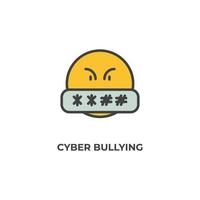 Vector sign of cyber bullying symbol is isolated on a white background. icon color editable.