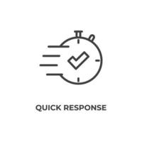 Vector sign of quick response symbol is isolated on a white background. icon color editable.