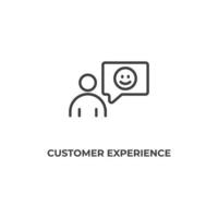 Vector sign of customer experience symbol is isolated on a white background. icon color editable.