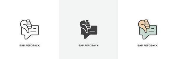 bad feedback icon. Line, solid and filled outline colorful version, outline and filled vector sign. Idea Symbol, logo illustration. Vector graphics