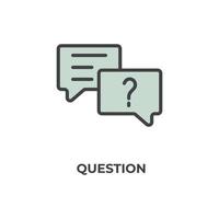 Vector sign of question symbol is isolated on a white background. icon color editable.