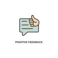 Vector sign of positive feedback symbol is isolated on a white background. icon color editable.