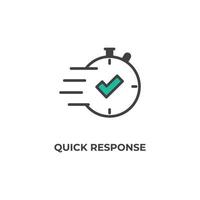 Vector sign of quick response symbol is isolated on a white background. icon color editable.