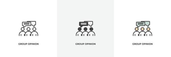 group opinion icon. Line, solid and filled outline colorful version, outline and filled vector sign. Idea Symbol, logo illustration. Vector graphics