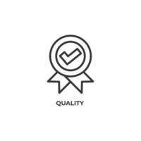 Vector sign of quality symbol is isolated on a white background. icon color editable.