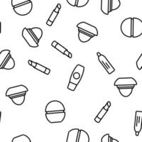 Lip Balm Cosmetic Vector Seamless Pattern