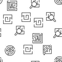 Maze Puzzle Different Vector Seamless Pattern