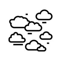 ilustración de vector de icono de línea de nubes naturales