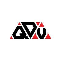 diseño de logotipo de letra triangular qdv con forma de triángulo. monograma de diseño de logotipo de triángulo qdv. plantilla de logotipo de vector de triángulo qdv con color rojo. logotipo triangular qdv logotipo simple, elegante y lujoso. qdv