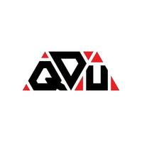 QDU triangle letter logo design with triangle shape. QDU triangle logo design monogram. QDU triangle vector logo template with red color. QDU triangular logo Simple, Elegant, and Luxurious Logo. QDU