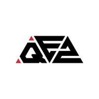 QEZ triangle letter logo design with triangle shape. QEZ triangle logo design monogram. QEZ triangle vector logo template with red color. QEZ triangular logo Simple, Elegant, and Luxurious Logo. QEZ