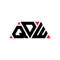 QDW triangle letter logo design with triangle shape. QDW triangle logo design monogram. QDW triangle vector logo template with red color. QDW triangular logo Simple, Elegant, and Luxurious Logo. QDW