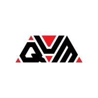 QUM triangle letter logo design with triangle shape. QUM triangle logo design monogram. QUM triangle vector logo template with red color. QUM triangular logo Simple, Elegant, and Luxurious Logo. QUM