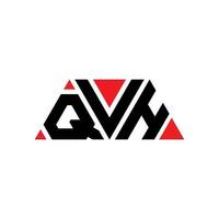 QVH triangle letter logo design with triangle shape. QVH triangle logo design monogram. QVH triangle vector logo template with red color. QVH triangular logo Simple, Elegant, and Luxurious Logo. QVH