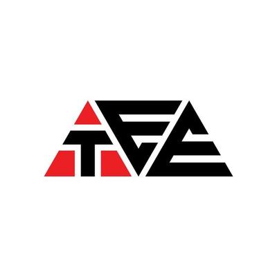 TEE triangle letter logo design with triangle shape. TEE triangle logo design monogram. TEE triangle vector logo template with red color. TEE triangular logo Simple, Elegant, and Luxurious Logo. TEE