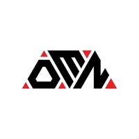 diseño de logotipo de letra triangular omn con forma de triángulo. monograma de diseño de logotipo de triángulo omn. plantilla de logotipo de vector de triángulo omn con color rojo. logotipo triangular omn logotipo simple, elegante y lujoso. omn