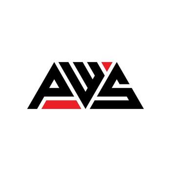 PWS triangle letter logo design with triangle shape. PWS triangle logo design monogram. PWS triangle vector logo template with red color. PWS triangular logo Simple, Elegant, and Luxurious Logo. PWS