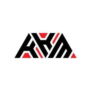KKM triangle letter logo design with triangle shape. KKM triangle logo design monogram. KKM triangle vector logo template with red color. KKM triangular logo Simple, Elegant, and Luxurious Logo. KKM