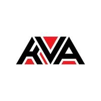 diseño de logotipo de letra triangular kva con forma de triángulo. monograma de diseño del logotipo del triángulo kva. plantilla de logotipo de vector de triángulo kva con color rojo. logotipo triangular kva logotipo simple, elegante y lujoso. kva