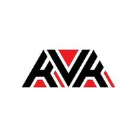 Diseño de logotipo de letra triangular kvk con forma de triángulo. monograma de diseño del logotipo del triángulo kvk. plantilla de logotipo de vector de triángulo kvk con color rojo. logotipo triangular kvk logotipo simple, elegante y lujoso. kvk