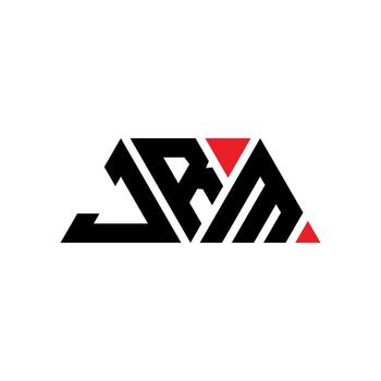 JRM triangle letter logo design with triangle shape. JRM triangle logo design monogram. JRM triangle vector logo template with red color. JRM triangular logo Simple, Elegant, and Luxurious Logo. JRM